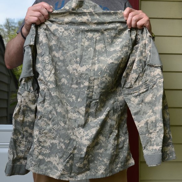 men's small regular army fatigues military jacket green camo camouflage cammo - Picture 3 of 8